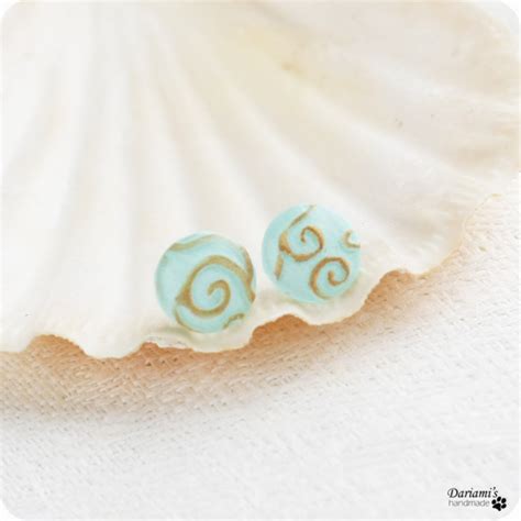 Earring Studs Round Mint Posts Etsy