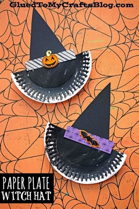 Paper Plate Witch Hat Craft Halloween Crafts Preschool Halloween