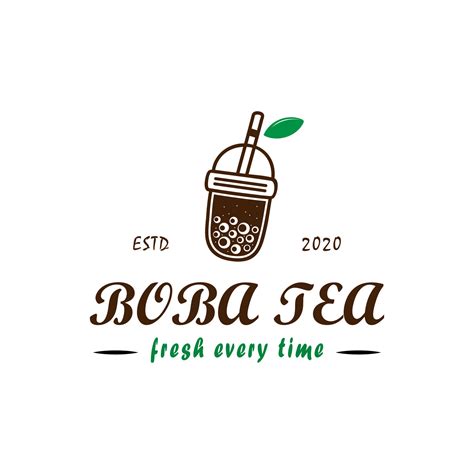 Diseño De Logotipo De Té De Boba De Negocio De Bebidas Contemporáneas