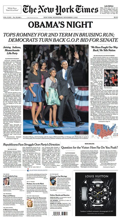 New York Times Election Front Pages The New York Times