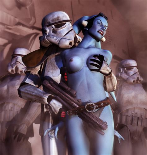 Rule 34 3d Aayla Secura Angry Blue Body Blue Skin Breast Grab Grimace