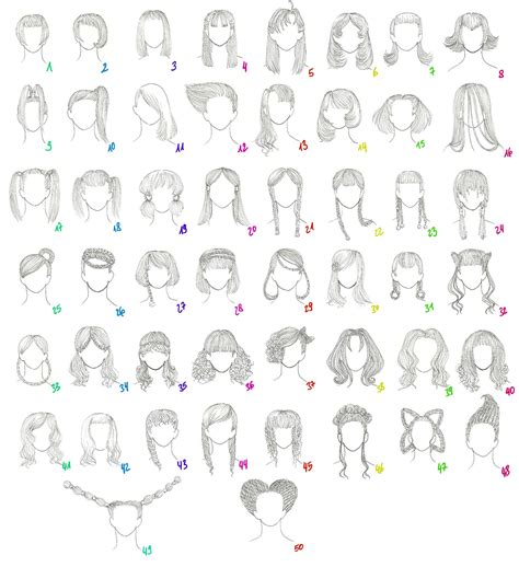 How To Draw Female Anime Hair 50 Female Anime Hairstyles By
