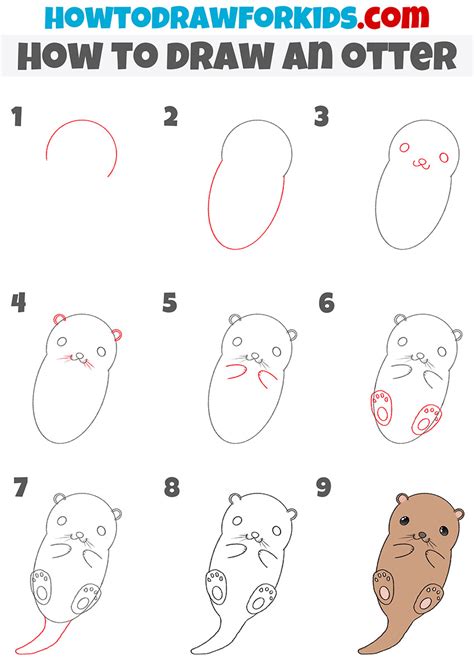 How To Draw An Otter Easy Drawing Tutorial For Kids