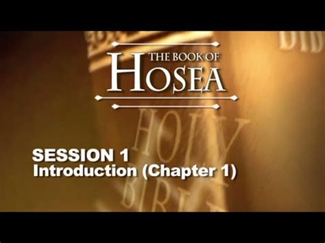 Chuck Missler Hosea Session 1 Intro Chapter 1 YouTube