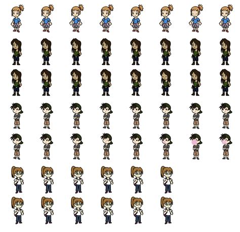 Anime Character Sprite Sheet Most Of Them Were Extracted Directly