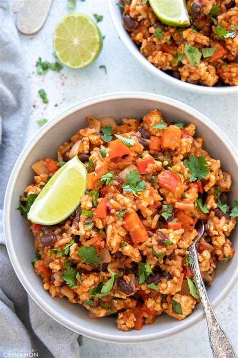 Mexican Ground Turkey Rice Bowls Yummy Recipe