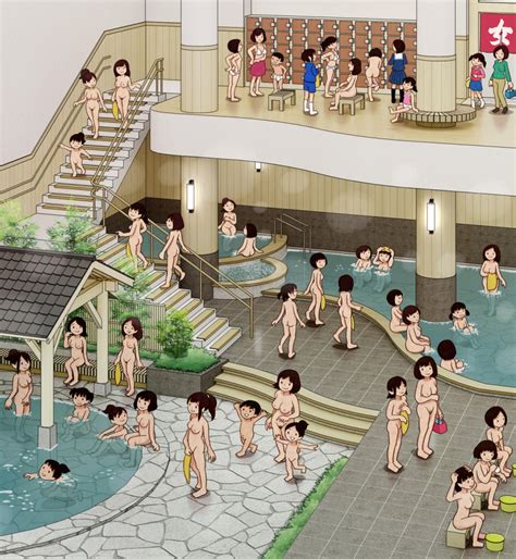 Kiyo Kyokyo Original Highres Tagme Boys Girls Bathhouse Black Hair Breasts