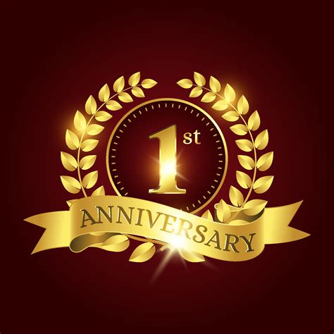 1st Anniversary Celebration Luxury Celebration Template With Golden