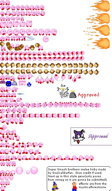 The Spriters Resource Full Sheet View Super Smash Bros Customs Kirby