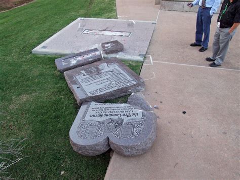 Vandals Break Ten Commandments Monument Oklahoma Watch