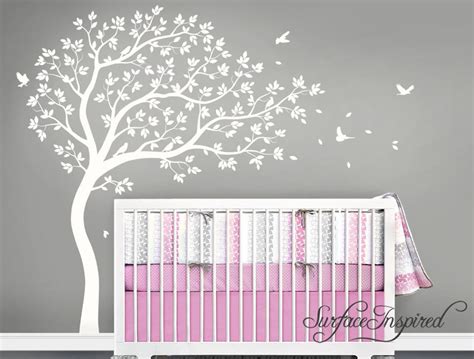 Nursery Wall Decals White Tree Wall Decal Large Tree Wall Etsy