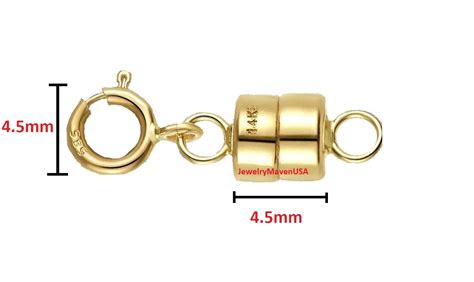 14k Magnetic Clasp Converter Extender Yellow Or White Solid Gold 45mm