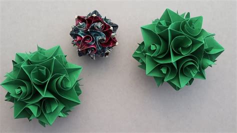 Easy Modular Origami Ball Curling Kusudama