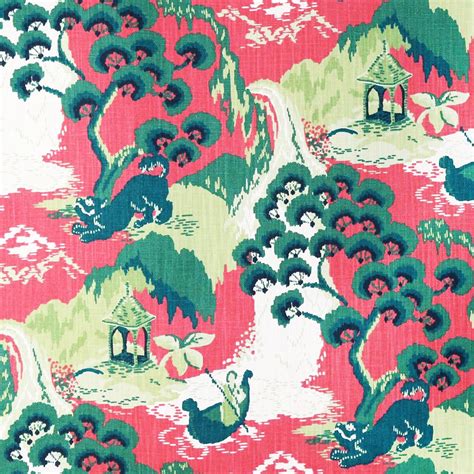 A Whimsical Chinoiserie Toile Fabric In Such Beautiful Colours That