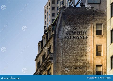 Aged Brick Wall In New York Editorial Photo Image Of Tower