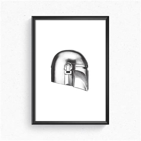 Boba Fett Helmet Poster Etsy