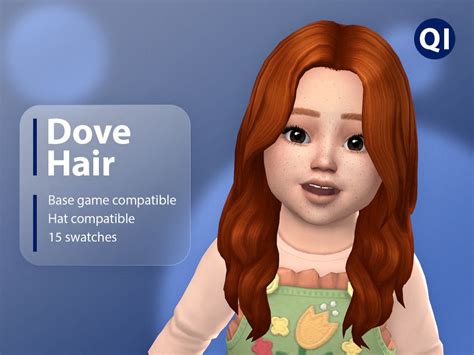 Sims 4 — Dove Hair By Qicc — A Long Wavy Hairstyle With A Middle Part