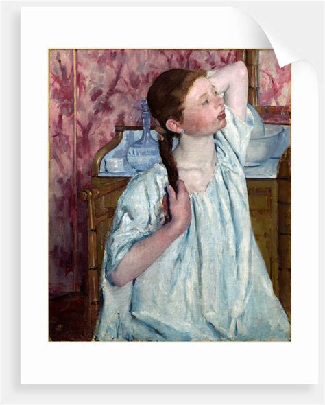 American Girl Arranging Her Hair 1886 Posters And Prints By Mary Cassatt