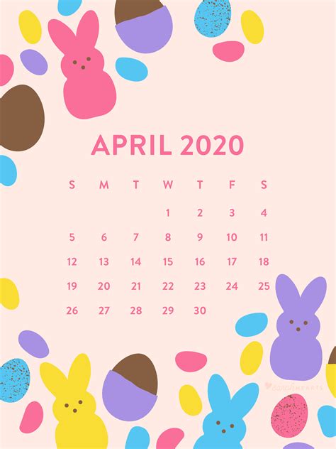April 2020 Easter Candy Calendar Wallpaper Sarah Hearts