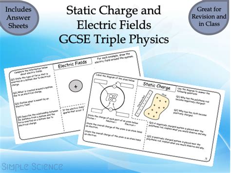 Static Charge And Electric Fields Triple Gcse Physics Worksheets