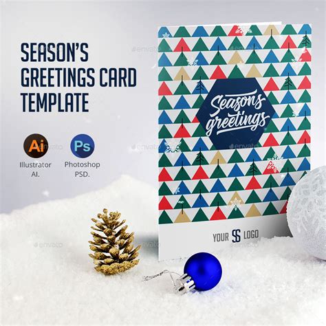 Seasons Greetings Card Template Print Templates Graphicriver