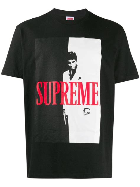 Supreme Scarface Split T Shirt In Black Modesens Supreme Clothing