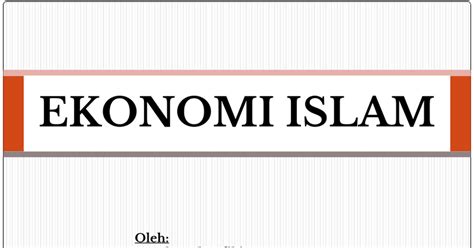1 Arti Konsep Ekonomi Islam Lengkap Google Slides