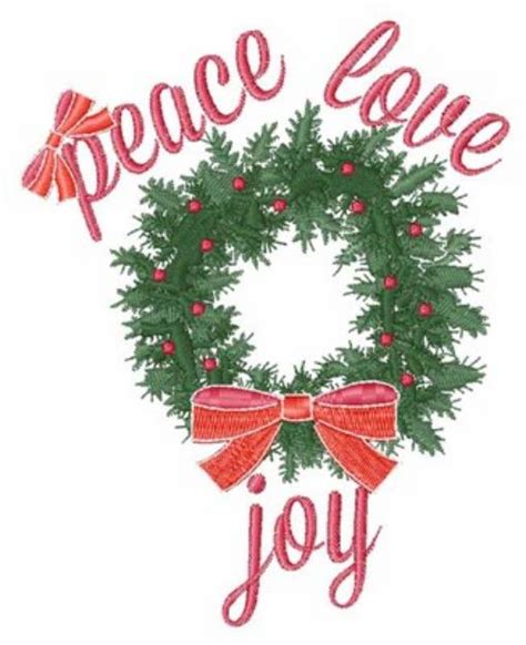 Peace Love Joy Wreath Machine Embroidery Design Embroidery Library At