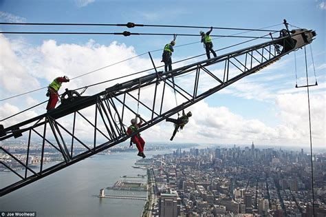 Fearless Construction Workers At One World Trade Center Dangle Over