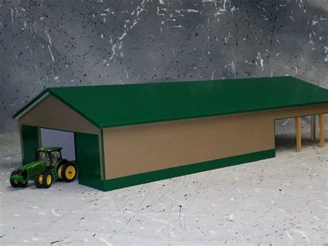 Custom Farm Machine Shed 164 Scale Green Tan 60x120 Scratch Built