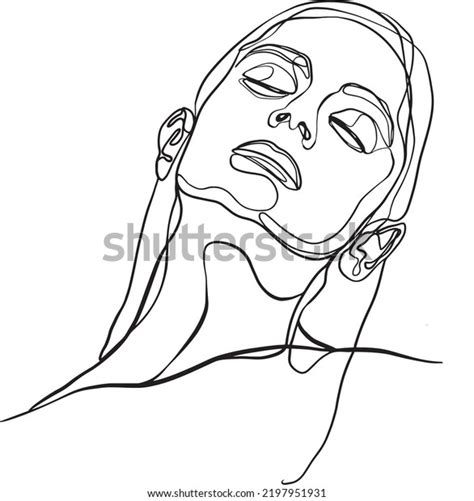 Woman Head Vector Lineart Illustration One Stock Vector Royalty Free 2197951931 Shutterstock