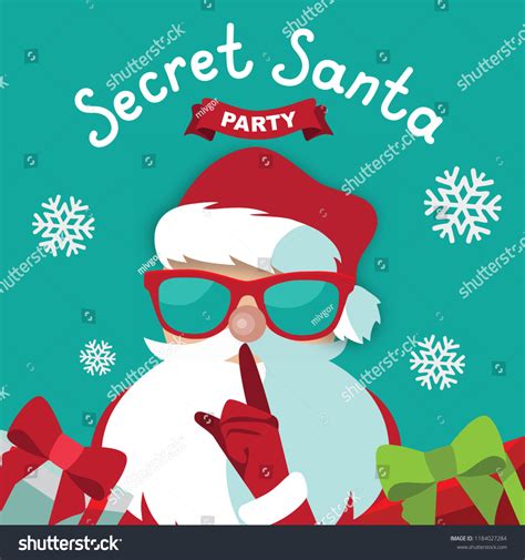 Secret Santa Party Template Design On Stock Vector Royalty Free
