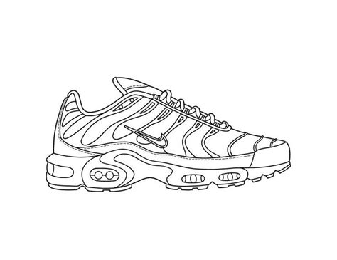 300 Sneaker Coloring Pages Pack Sneaker Coloring Book Nike Drawing