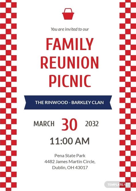 You can download easily online and make changes accordingly. FREE Family Reunion Picnic Invitation Template - Word (DOC ...