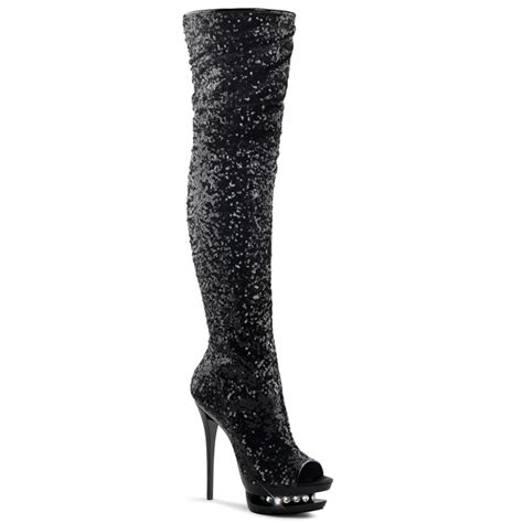 pleaser shoes and boots platforms exotic dancing thigh high boots