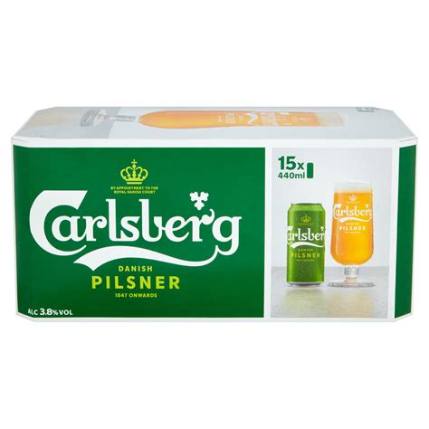Carlsberg Pilsner Lager Beer 15 X 440ml Cans Beer Iceland Foods
