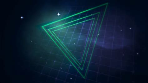 Motion Retro Triangle In Space Abstract Background With Noise And