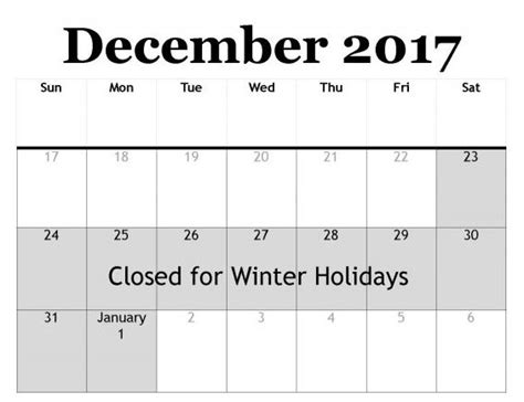 Graphic 2017 Holiday Calendar Comco Inc