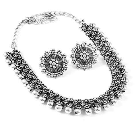 Bollywood Oxidized Silver Plated Handmade Designer Jewellery Etsy