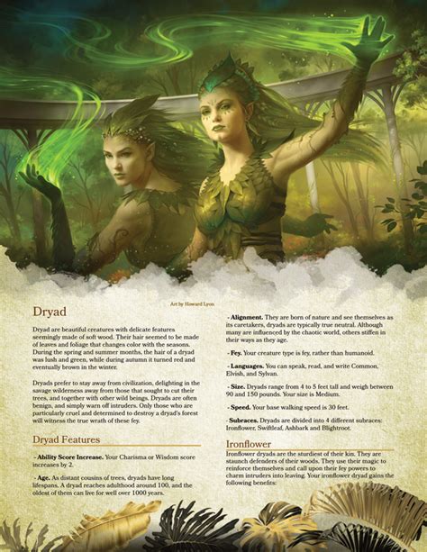 Dryads Dandd 5e Race Become A Warden Of The Wilds