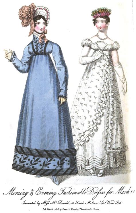 Regency Era Clothing Regency Era Fashion Plate March 1818 Ladies