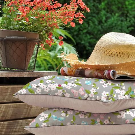 Cherry Blossom Water Resistant Garden Outdoors Cushion By Celina Digby