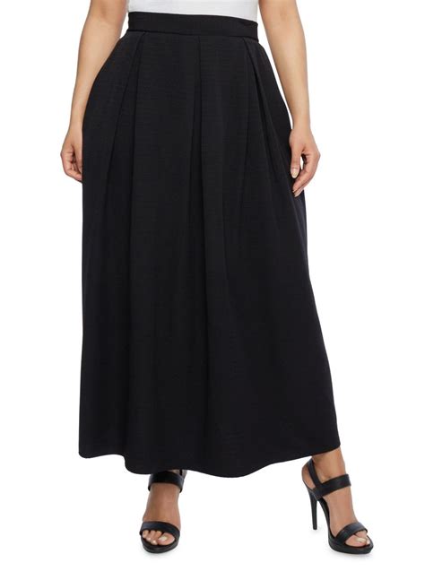 Plus Size Pleated Maxi Skirt Maxi Skirt Pleated Maxi Skirt Skirts