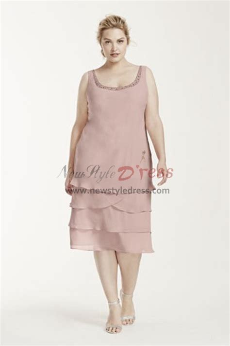 Silver Grey Mother Of The Bride Dresses Layered Knee Length Chiffon