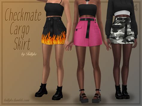 Trillyke Checkmate Cargo Skirt The Sims 4 Catalog