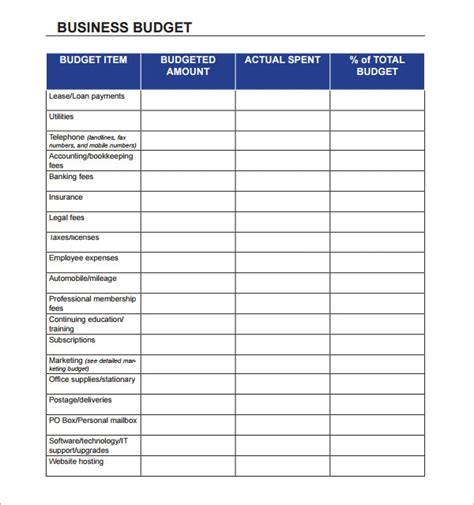 Budget Template Business 18 Free Business Budget Templates Ms