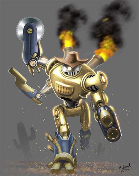 Cowboy Robot Character Design By Master Of The Arts On Deviantart