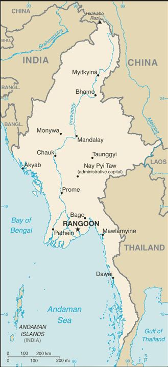 Täglich aktualisierte warnmeldungen für alle länder der welt. Landkarte Burma (Kleine Übersichtskarte) : Weltkarte.com ...