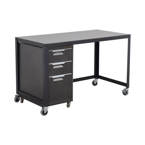 The most common filing cabinet desk material is wood. 90% OFF - Metal Desk on Castors with Filing Cabinet / Tables
