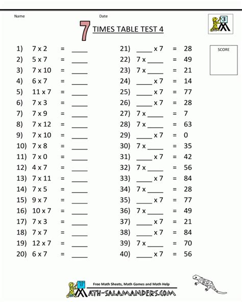 Multiplication Worksheets For 7th Grade